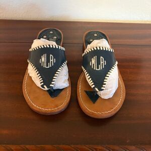 Stephen Donanno Palm Beach Leather Sandals. Monogrammed. Size 9. Good Condition!